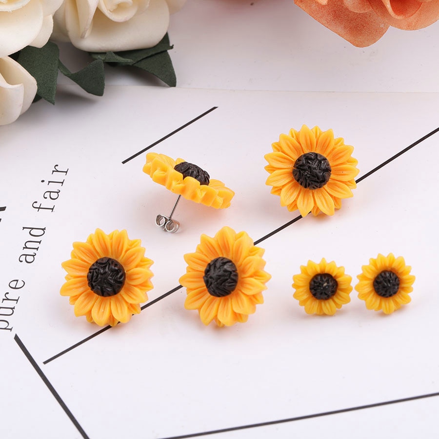 Sunflower Stud Earrings Flower Accessory Sunflower Stud Earrings Flower Accessory