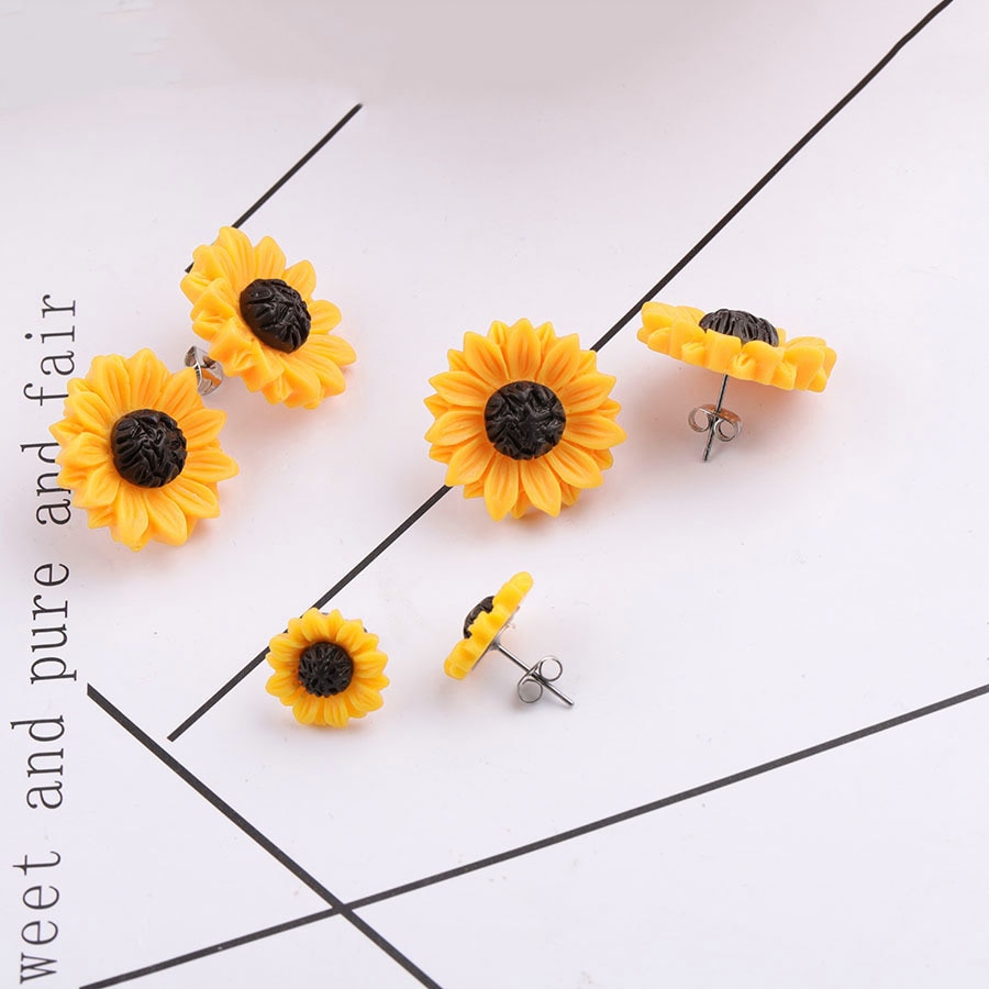 Sunflower Stud Earrings Flower Accessory Sunflower Stud Earrings Flower Accessory