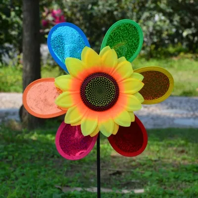 Sunflower Wind Spinner Colorful Yard Decoration