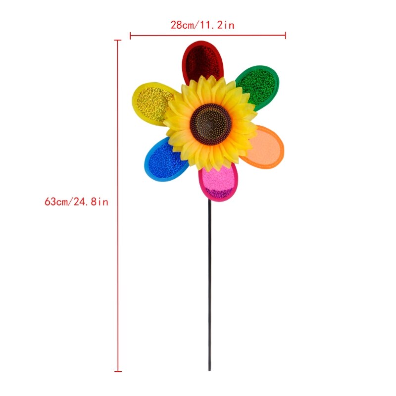 Sunflower Wind Spinner Colorful Yard Decoration