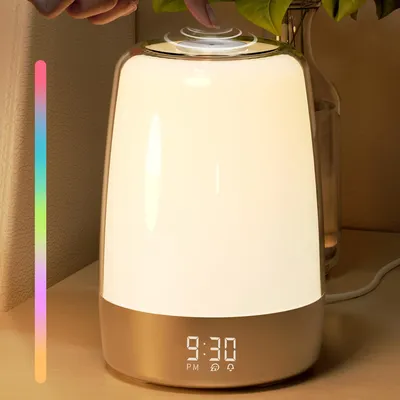 Sunrise Alarm Clock Wake up LED Night Light with Sunrise Simulation Dimmable Ambient Touch Bedsides Lamp 6 RGB Color
