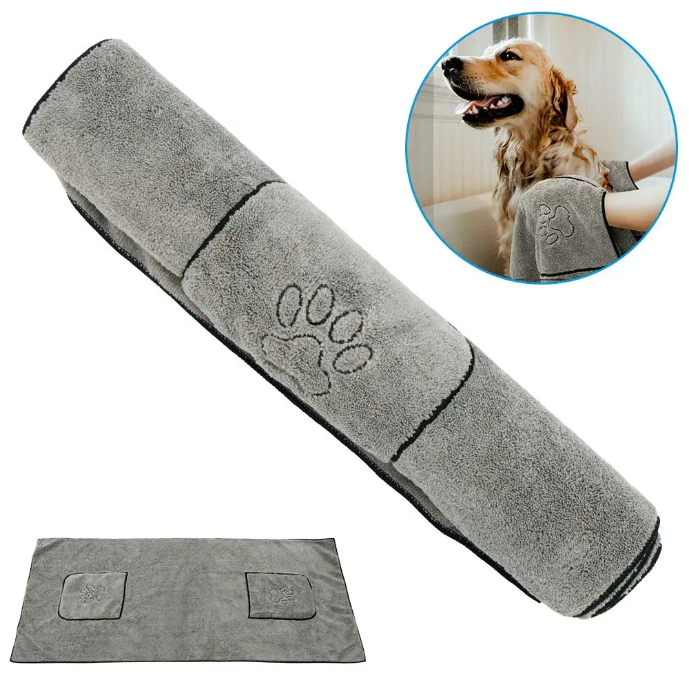 Super Absorbent Big Puppy Pet Dog Towel Bathrobe Bath Towels Quick-Drying Cat Bath Towel Bath Supplies Dog Towel