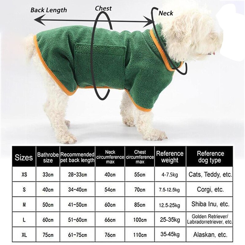 Super Absorbent Dog Drying Robe Towel Super Absorbent Dog Drying Robe Towel