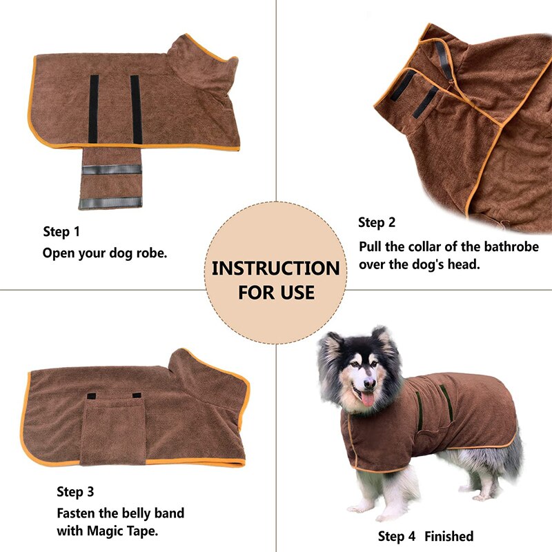 Super Absorbent Dog Drying Robe Towel Super Absorbent Dog Drying Robe Towel