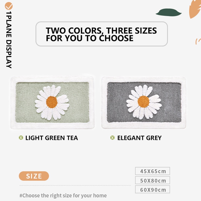 Super Absorbent Floor Daisy Rug Super Absorbent Floor Daisy Rug