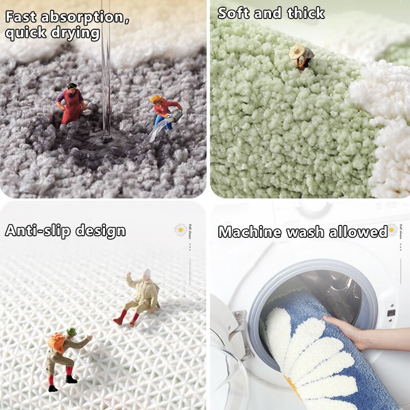 Super Absorbent Floor Daisy Rug Super Absorbent Floor Daisy Rug