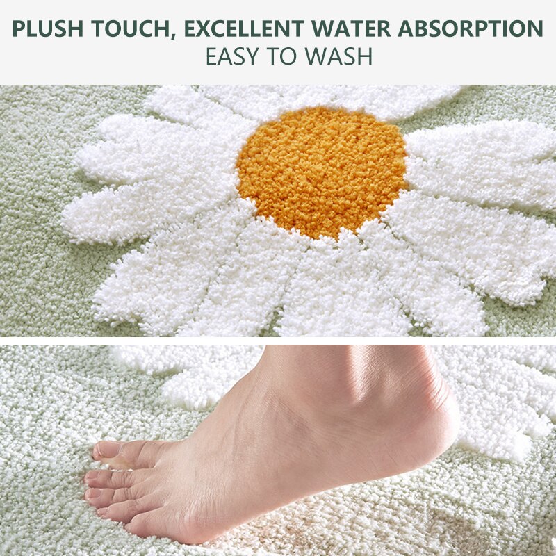 Super Absorbent Floor Daisy Rug Super Absorbent Floor Daisy Rug