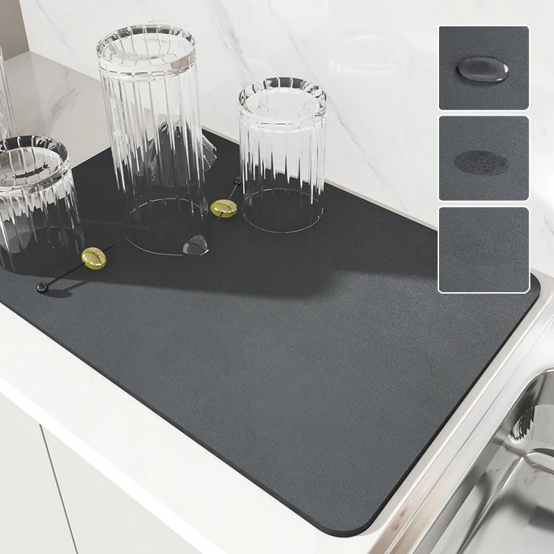 Super Absorbent Large Kitchen Absorbent Mat Antiskid Draining Coffee Dish Drying Mat Quick Dry Bathroom Drain Pad Super Absorbent Large Kitchen Absorbent Mat Antiskid Draining Coffee Dish Drying Mat Quick Dry Bathroom Drain Pad