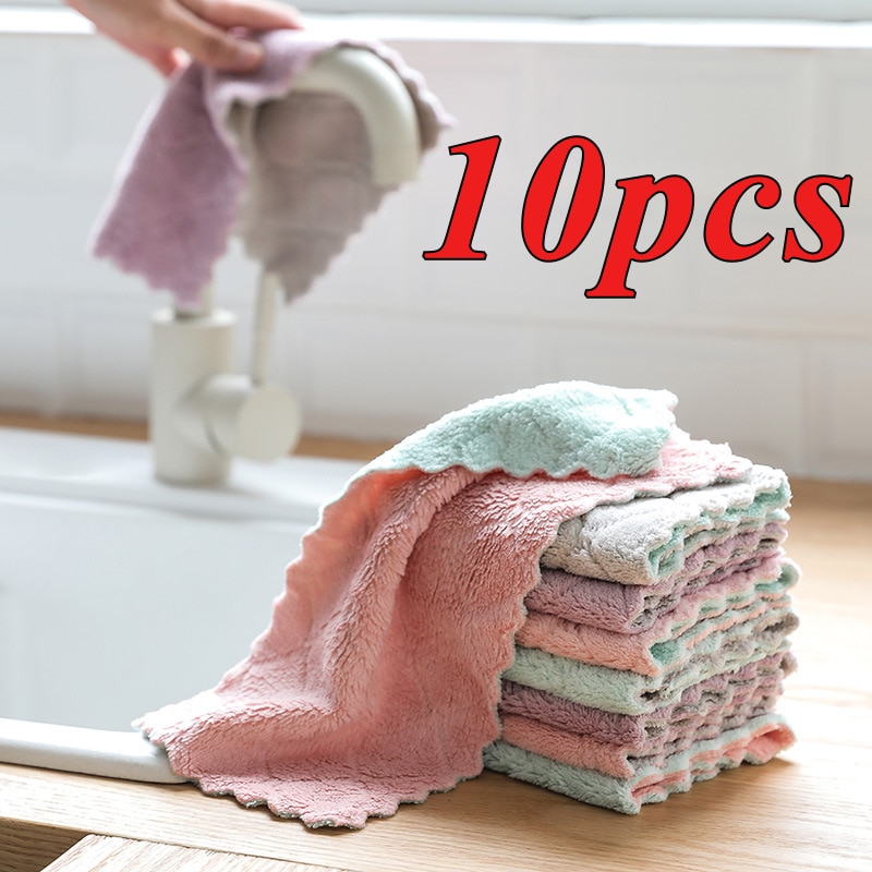 Super Absorbent Microfiber Cleaning Towels (10 Pcs)