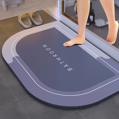 Super Absorbent Shower Bath Mat Bathroom Anti-Slip Carpet Rug Simple Kitchen Entrance Soft Door Bathtub Side Bath Mat