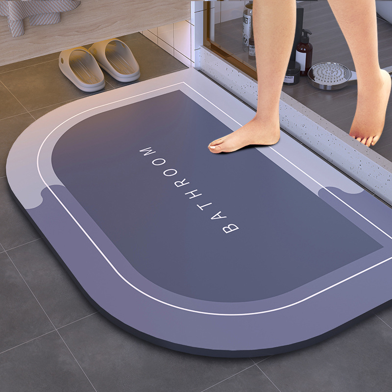 Super Absorbent Shower Bath Mat Bathroom Anti-Slip Carpet Rug Simple Kitchen Entrance Soft Door Bathtub Side Bath Mat