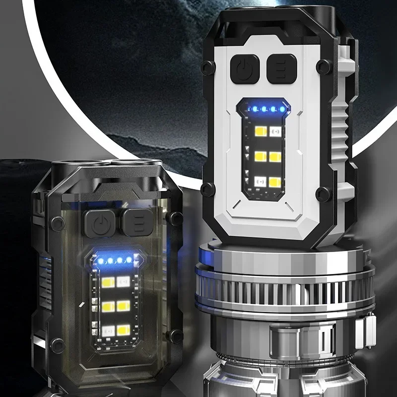 Super Bright Pocket Torch Light LED Multifunctional Linterna Magnetic COB EDC Mini Keychain Flashlight Rechargeable