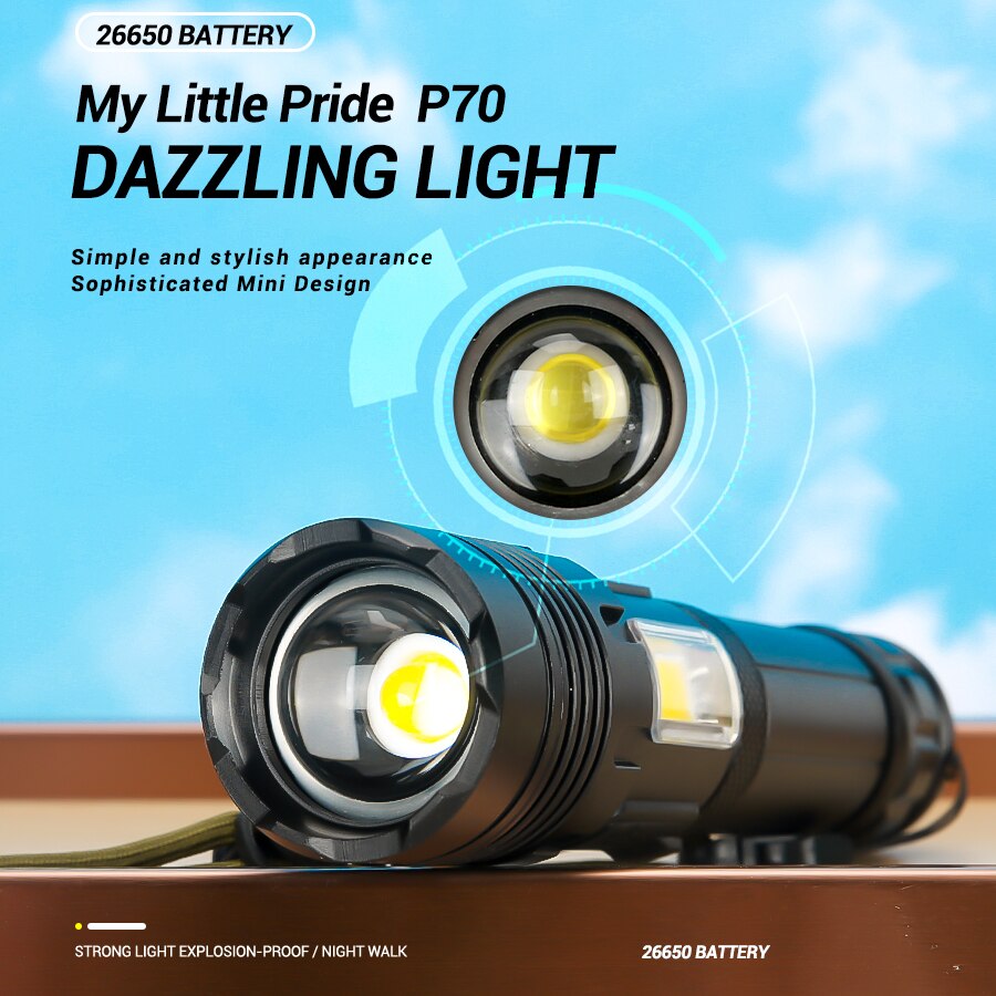 Super Bright Powerful Led Flashlight Power Bank Torch Light USB Rechargeable Camping Tactical Flashlight with COB Lamp Super Bright Powerful Led Flashlight Power Bank Torch Light USB Rechargeable Camping Tactical Flashlight with COB Lamp