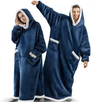 Super Long Flannel Blanket with Sleeves Winter Hoodies Sweatshirt Women Men Pullover Fleece Giant TV Blanket Oversized Super Long Flannel Blanket with Sleeves Winter Hoodies Sweatshirt Women Men Pullover Fleece Giant TV Blanket Oversized