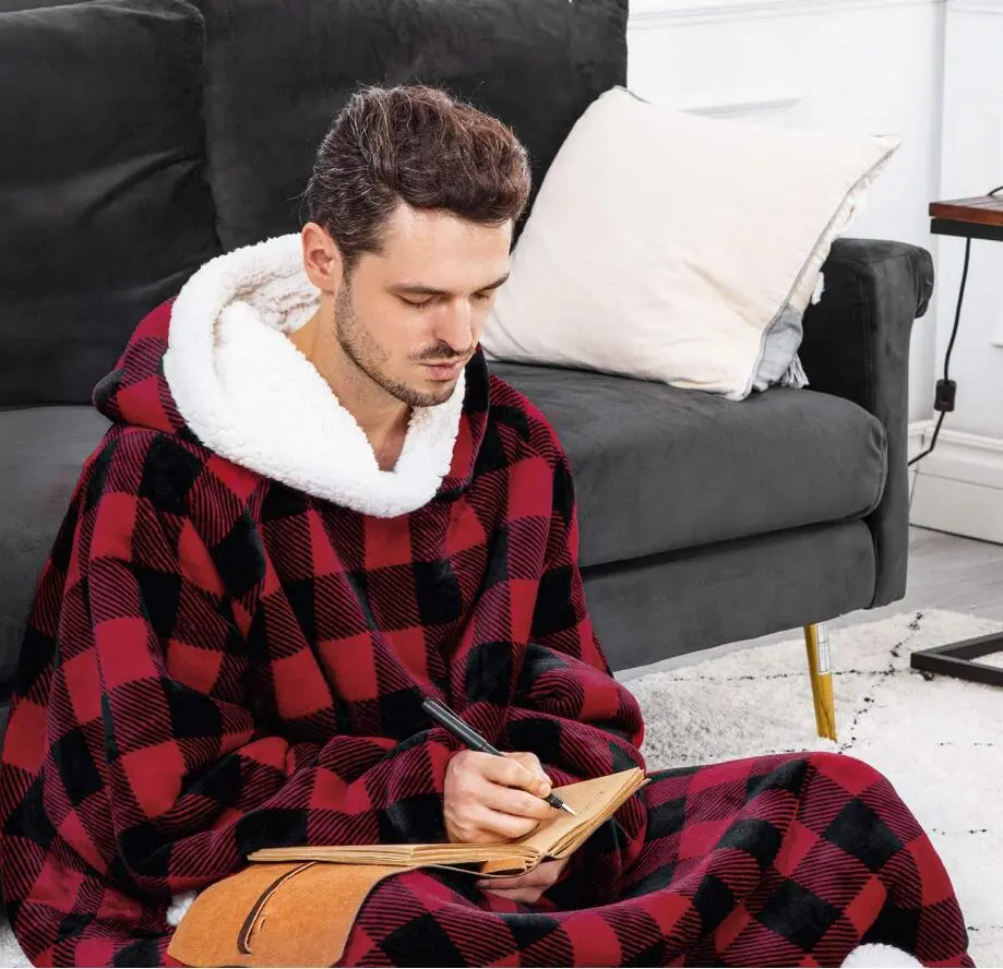 Super Long Flannel Blanket with Sleeves Winter Hoodies Sweatshirt Women Men Pullover Fleece Giant TV Blanket Oversized Super Long Flannel Blanket with Sleeves Winter Hoodies Sweatshirt Women Men Pullover Fleece Giant TV Blanket Oversized