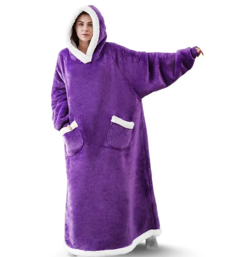 Super Long Flannel Blanket with Sleeves Winter Hoodies Sweatshirt Women Men Pullover Fleece Giant TV Blanket Oversized Super Long Flannel Blanket with Sleeves Winter Hoodies Sweatshirt Women Men Pullover Fleece Giant TV Blanket Oversized