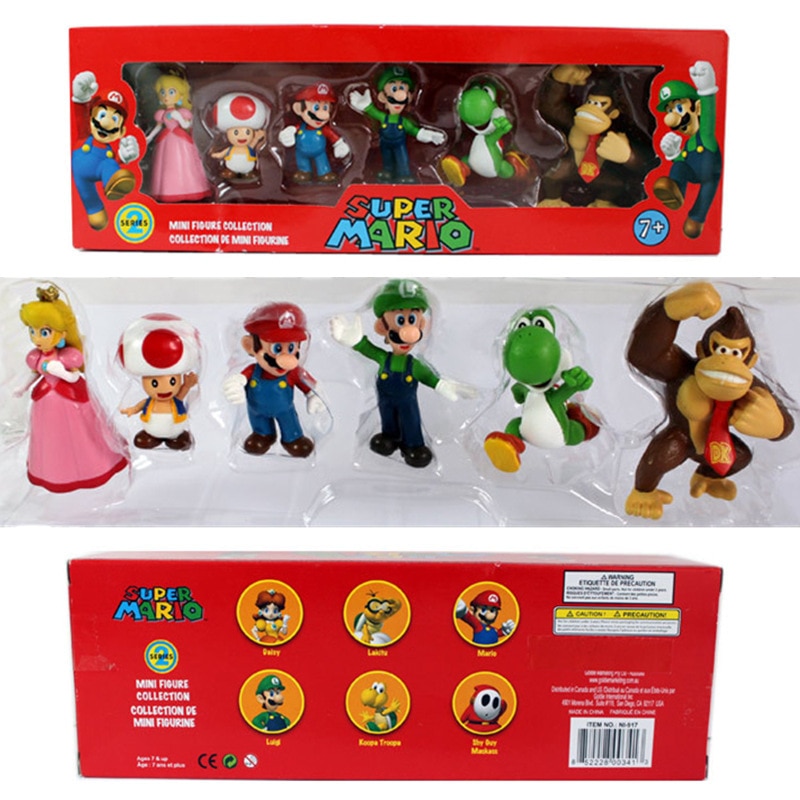 Super Mario Toys Action Figures 6pcs/set