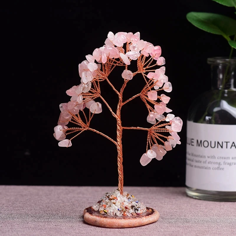 Super Mini Crystal Money Tree Copper Wire Wrapped W/ Agate Slice Base Healing Gemstone Yoga Feng Shui Trees Home Super Mini Crystal Money Tree Copper Wire Wrapped W/ Agate Slice Base Healing Gemstone Yoga Feng Shui Trees Home