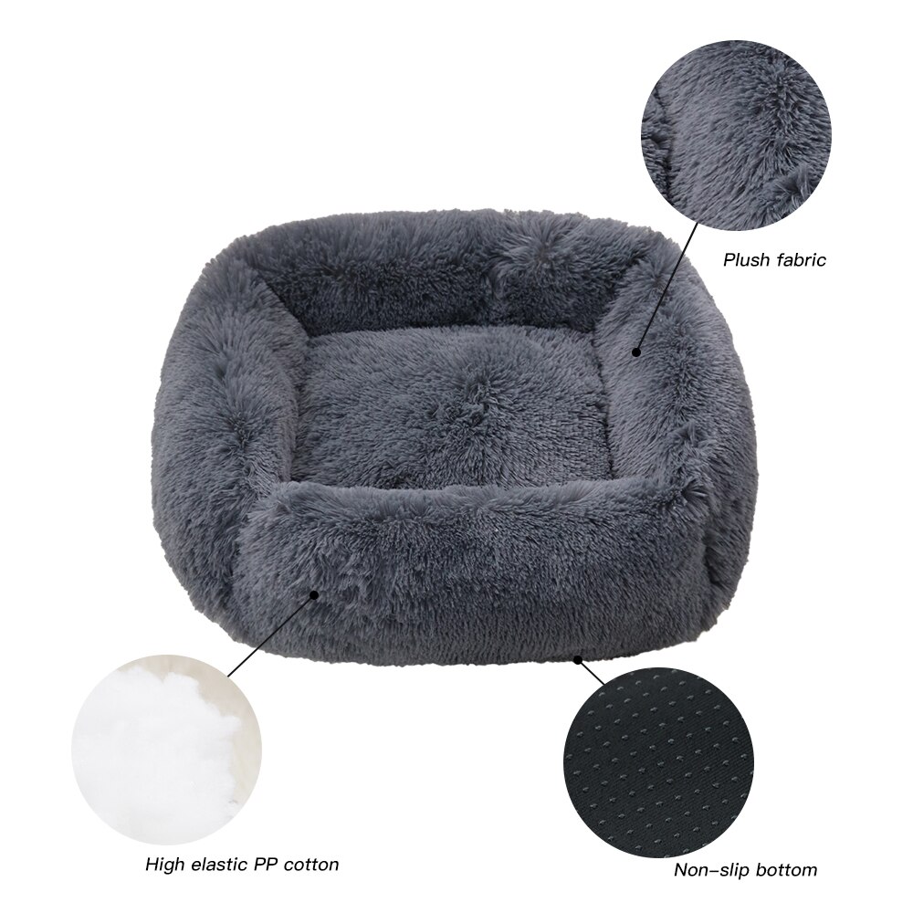 Super Soft High Elastic Cotton Square Dog Bed