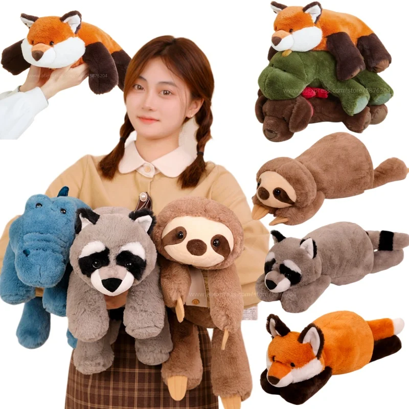 Super Soft Lazy Fluffy Plush Stuffed Animals Plushie Raccoon Fox Crocodile Sloth Hug Throw Pillow Birthday Gift Boy Girl Super Soft Lazy Fluffy Plush Stuffed Animals Plushie Raccoon Fox Crocodile Sloth Hug Throw Pillow Birthday Gift Boy Girl