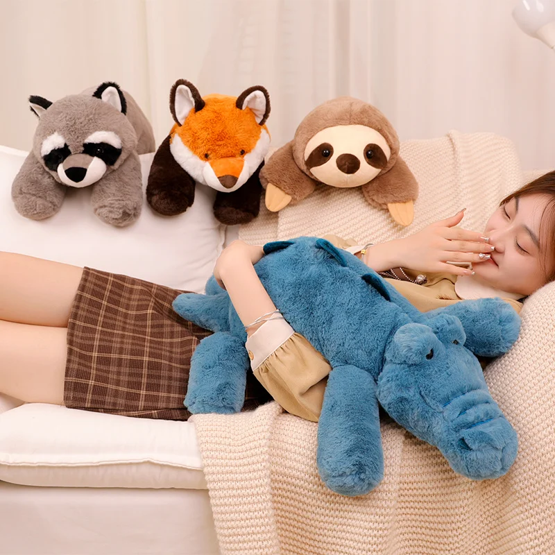 Super Soft Lazy Fluffy Plush Stuffed Animals Plushie Raccoon Fox Crocodile Sloth Hug Throw Pillow Birthday Gift Boy Girl Super Soft Lazy Fluffy Plush Stuffed Animals Plushie Raccoon Fox Crocodile Sloth Hug Throw Pillow Birthday Gift Boy Girl