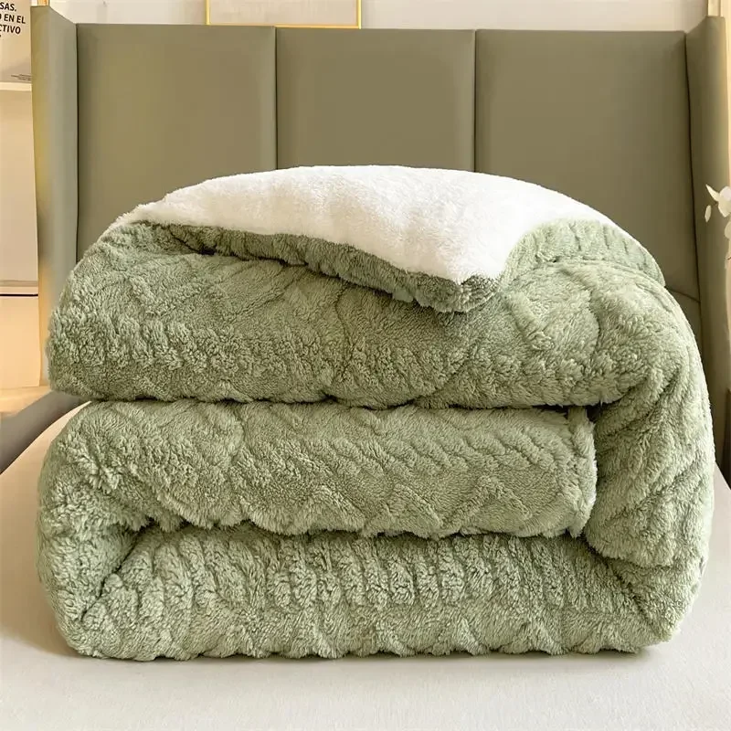 Super Thick Winter Warm Blanket for Bed Artificial Lamb Cashmere Weighted Blankets Soft Comfortable Warmth Quilt Super Thick Winter Warm Blanket for Bed Artificial Lamb Cashmere Weighted Blankets Soft Comfortable Warmth Quilt