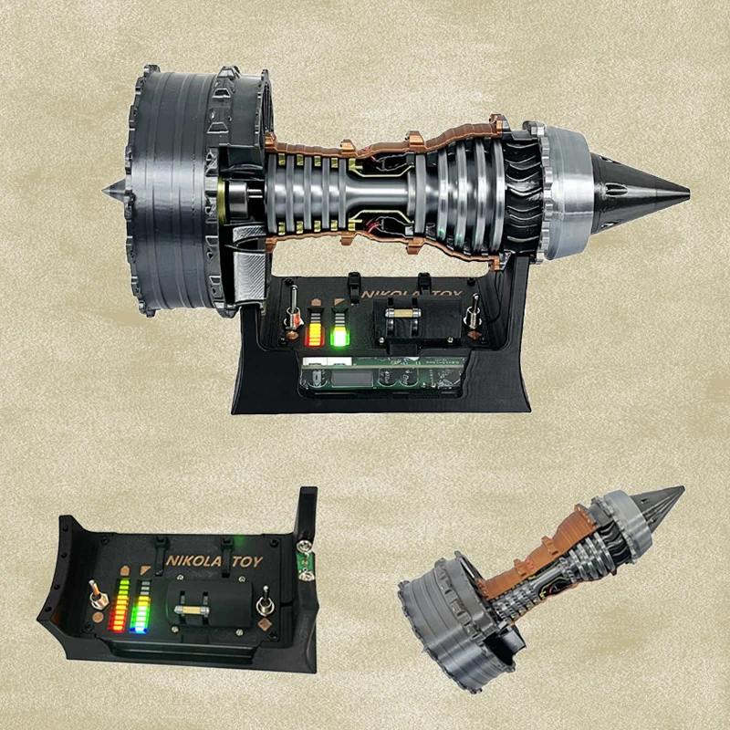 Super Turbofan Engine Model Brushless Motor Function Fan Electric Buffer 3D Printing Process Boutique Toy Collection
