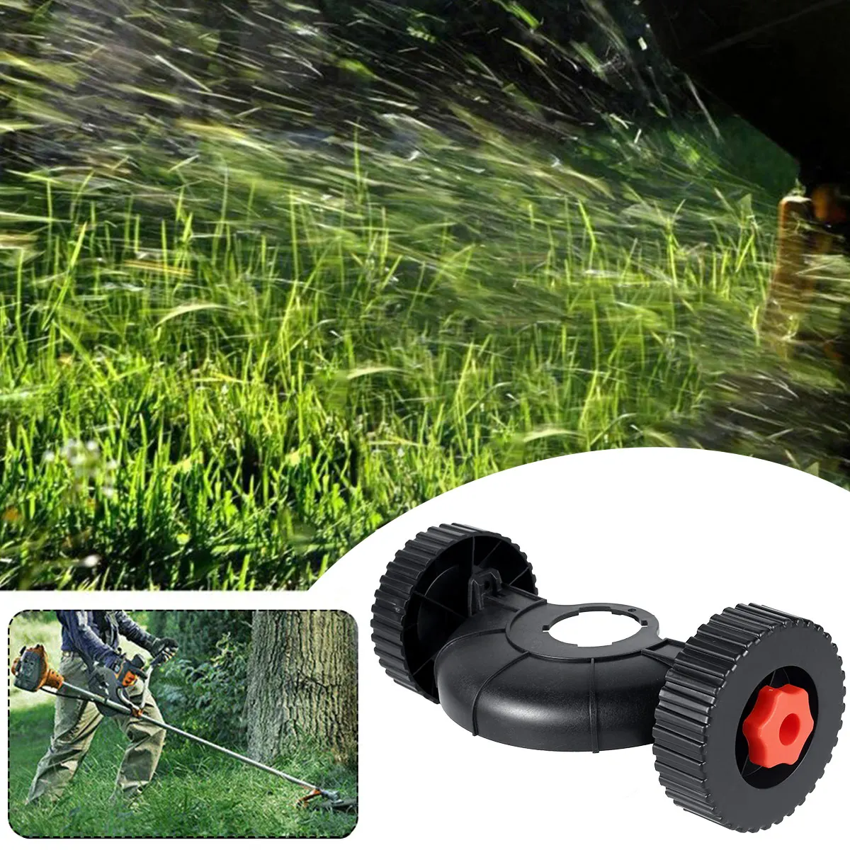 Support Wheel Lawn Mower Accessories Flexible Quick Change Adjustable Lawn Trimmer Head Attachment Detachable Auxiliary