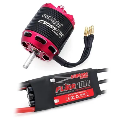 Surpass Hobby C5045 C5055 C5065 V2 Brushless Outrunner Motor 2-6S w/ 60A 80A 100A Brushless ESC For RC Aircraft Plane