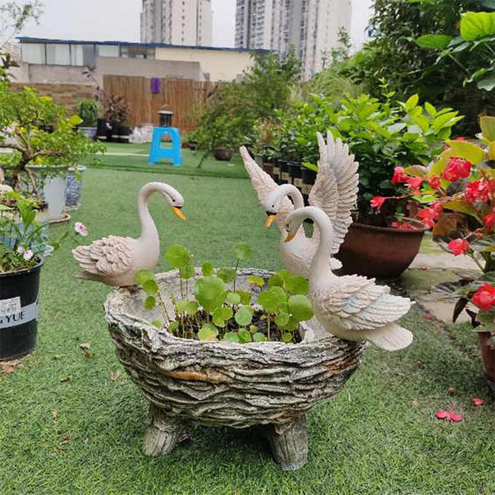 Swan Statue for Garden and Plant Holder Swan Statue for Garden and Plant Holder