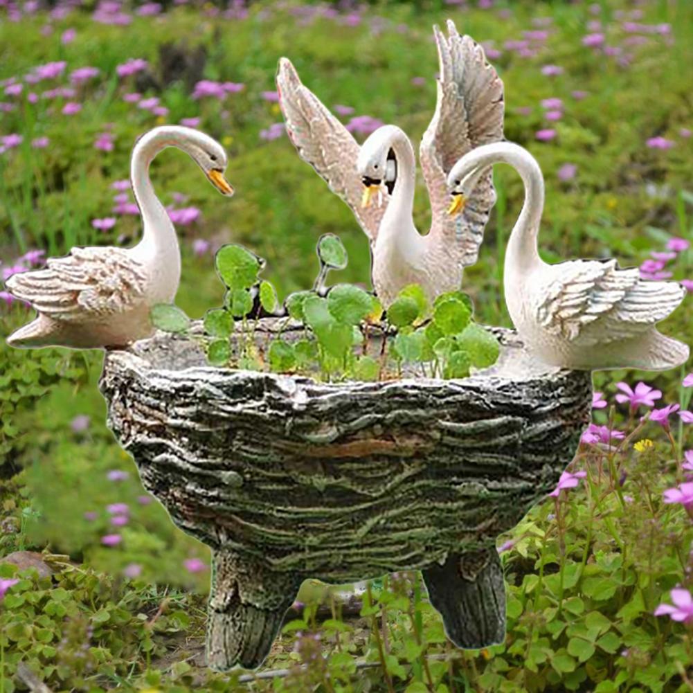 Swan Statue for Garden and Plant Holder Swan Statue for Garden and Plant Holder