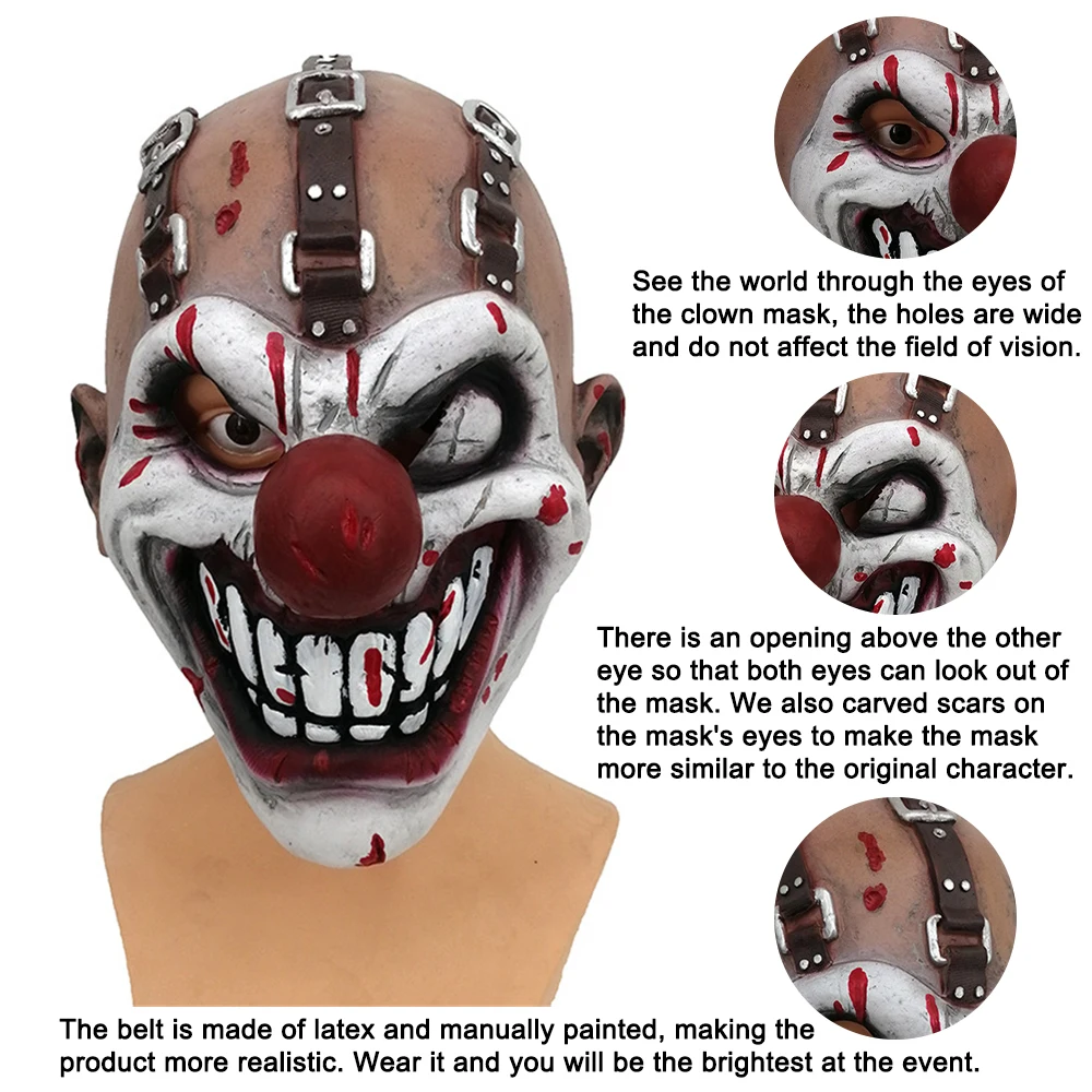 Sweet Tooth Mask Halloween Horror Fancy Dress Party Twisted Killer Clown Mask Game Movie Cosplay One-eyed Joker Masks