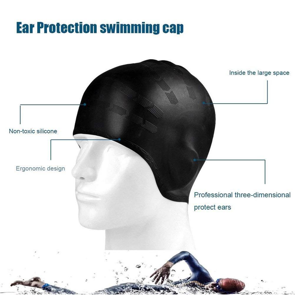 Swimming Head Caps with Ear Pockets (2 pcs)
