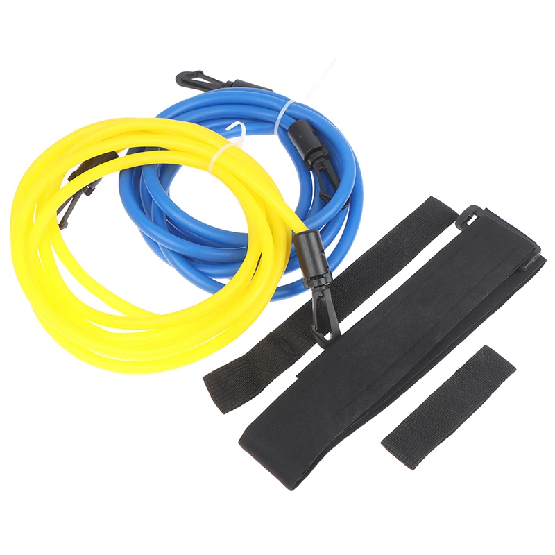Swimming Training Latex Tubes Safety Rope Swim Training Resistance Elastic Belt Adjustable Swimming Pool Exerciser