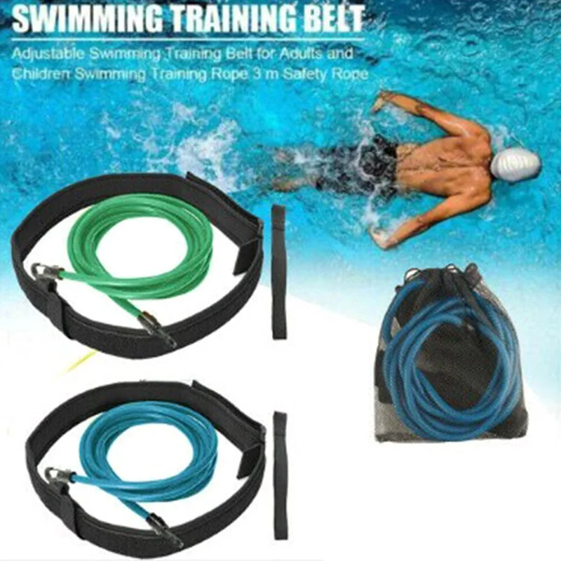 Swimming Training Latex Tubes Safety Rope Swim Training Resistance Elastic Belt Adjustable Swimming Pool Exerciser Swimming Training Latex Tubes Safety Rope Swim Training Resistance Elastic Belt Adjustable Swimming Pool Exerciser