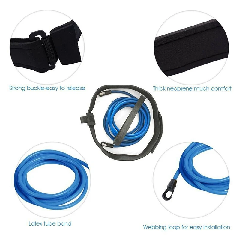 Swimming Training Latex Tubes Safety Rope Swim Training Resistance Elastic Belt Adjustable Swimming Pool Exerciser Swimming Training Latex Tubes Safety Rope Swim Training Resistance Elastic Belt Adjustable Swimming Pool Exerciser