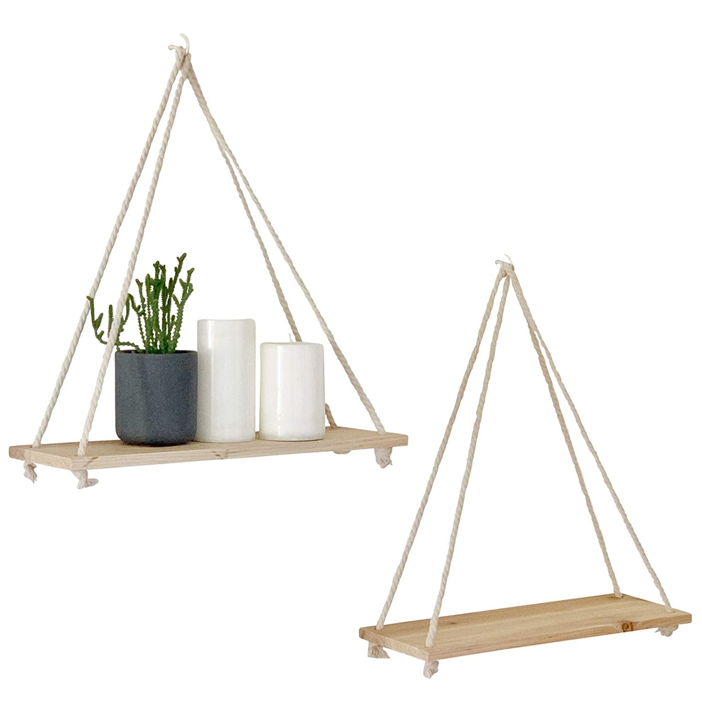 Swing Wooden Rope Shelf (2 pcs)