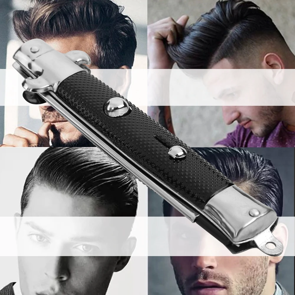 Switchblade Spring Pocket Portable Oil Hair Comb Folding Knife Looking Automatic Push Button Brush Comb Barber For Man Switchblade Spring Pocket Portable Oil Hair Comb Folding Knife Looking Automatic Push Button Brush Comb Barber For Man
