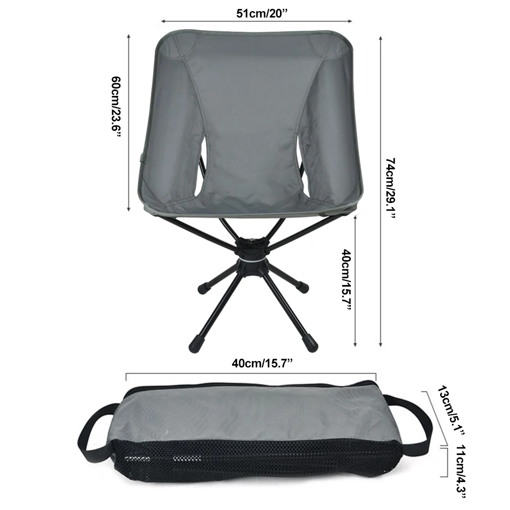 Swivel Camping Chair with Storage Bag