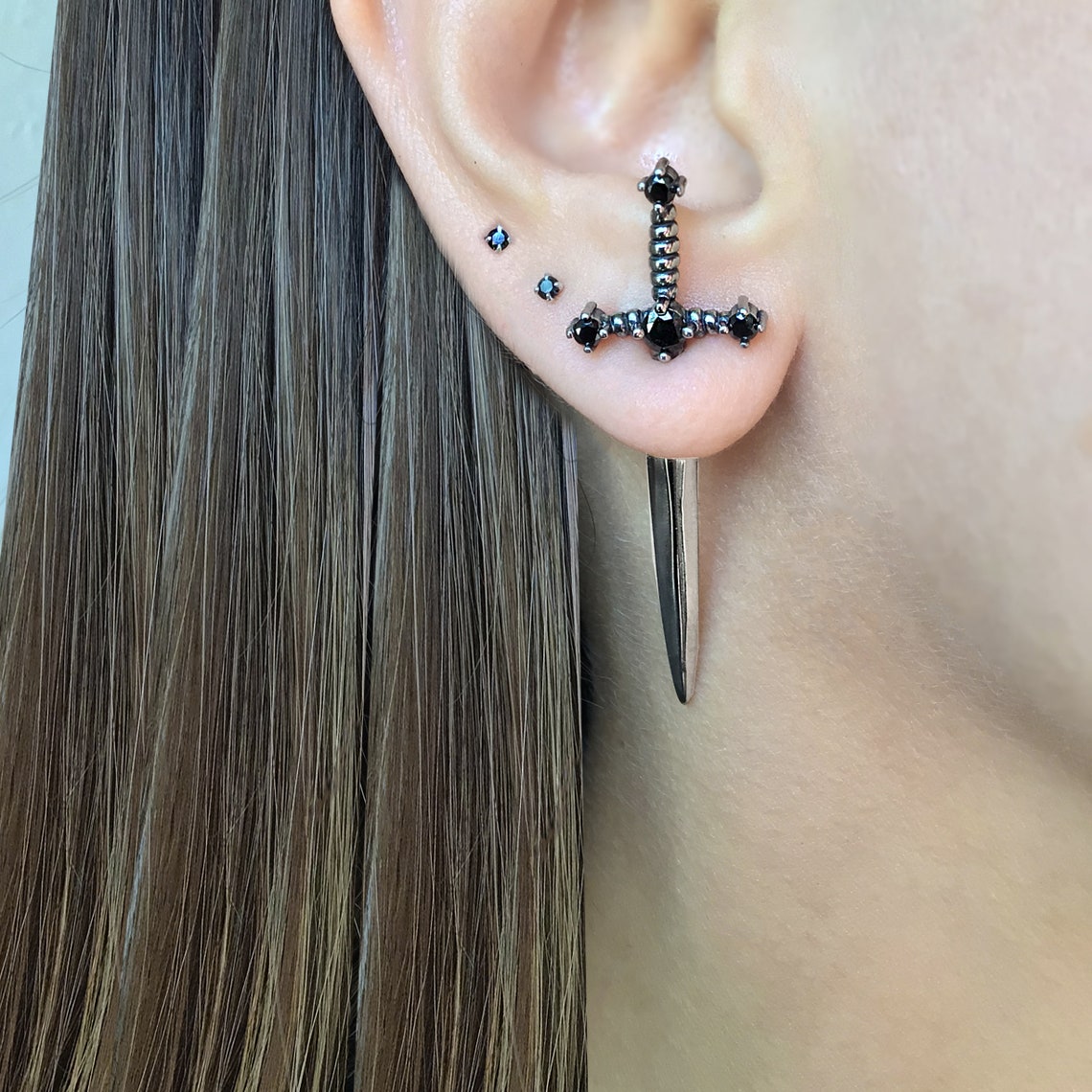 Sword Earring Through Ear Jewelry Sword Earring Through Ear Jewelry
