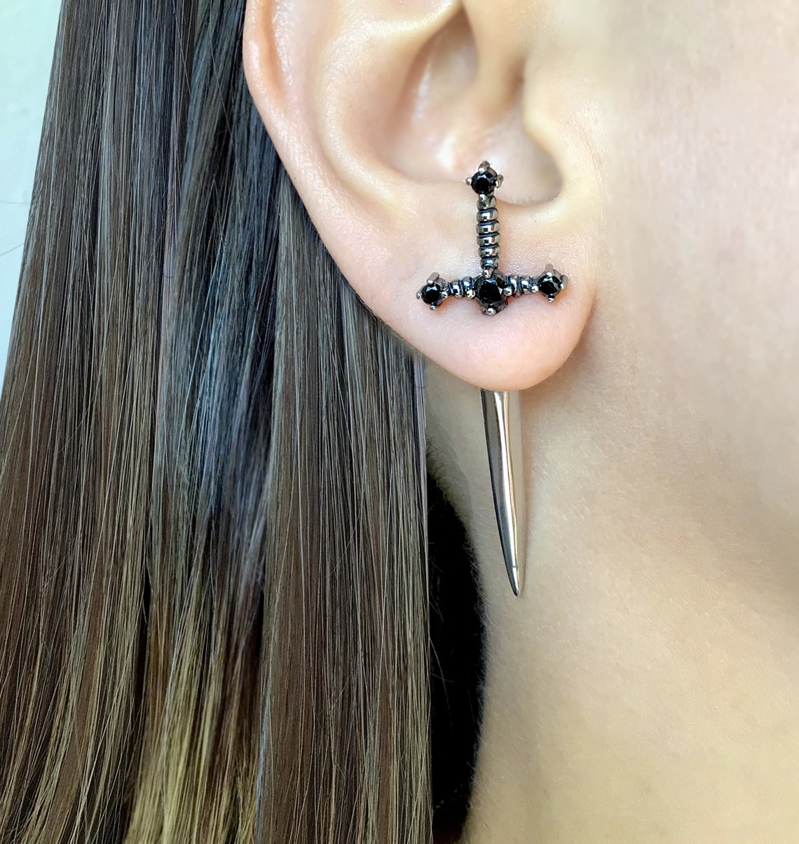 Sword Earring Through Ear Jewelry Sword Earring Through Ear Jewelry