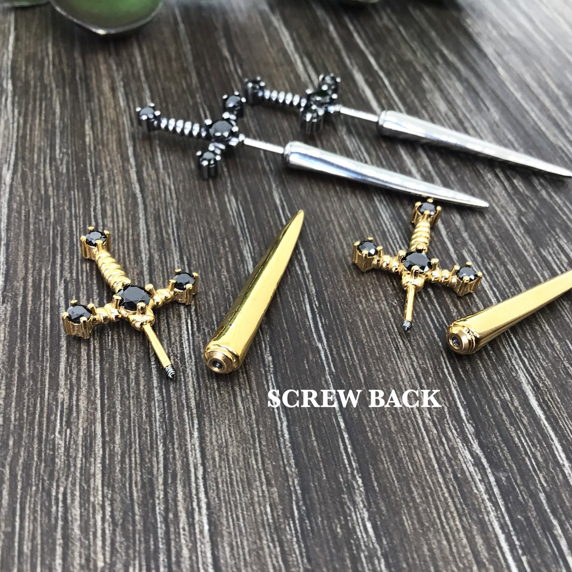 Sword Earring Through Ear Jewelry Sword Earring Through Ear Jewelry