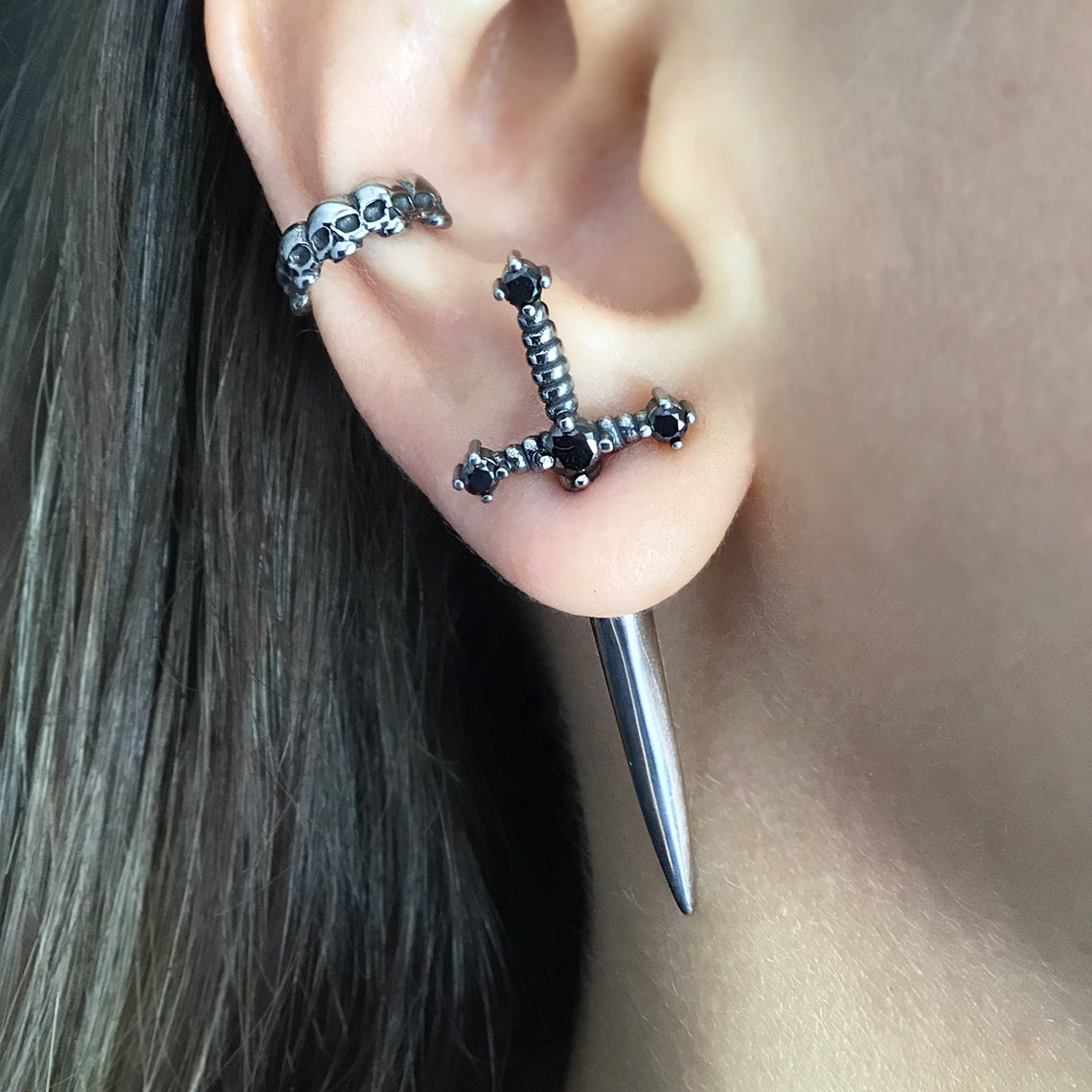 Sword Earring Through Ear Jewelry Sword Earring Through Ear Jewelry