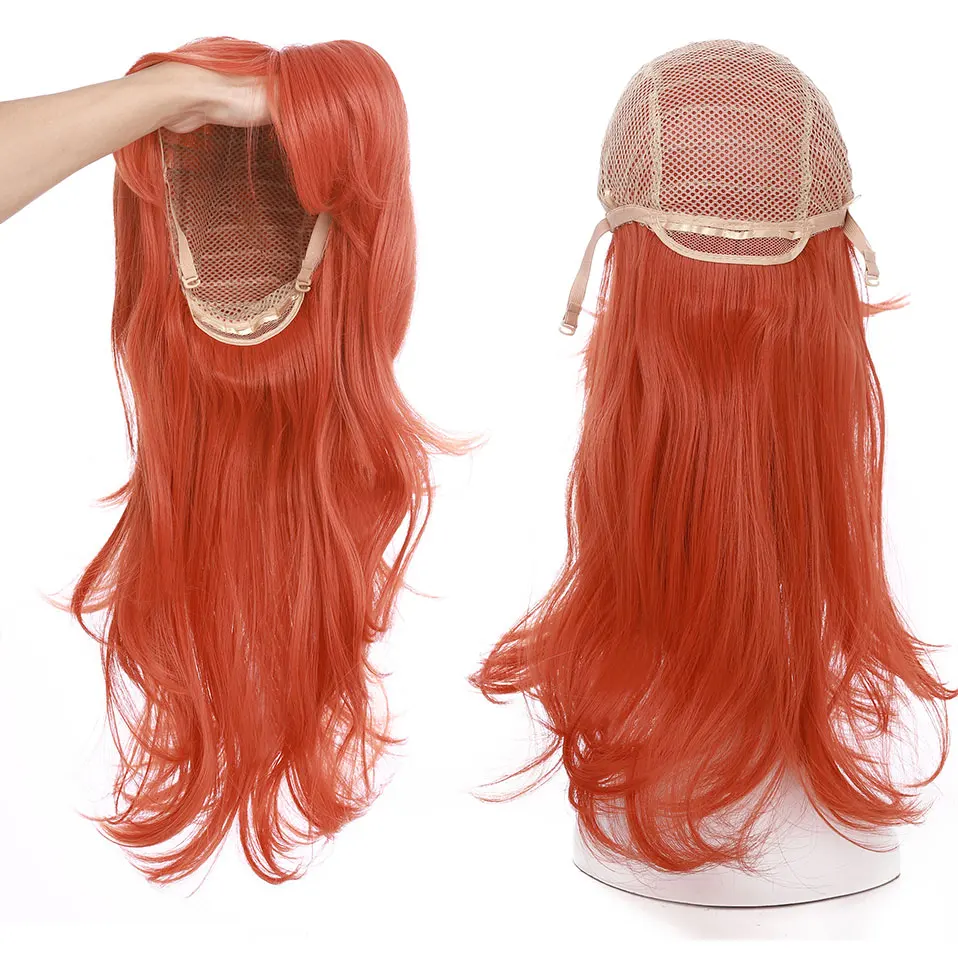 Synthetic 22inch Loose Wave Wigs Halloween Cosplay Wig Blue Red Pink Grey Purple Hair Wig Cosplay for party
