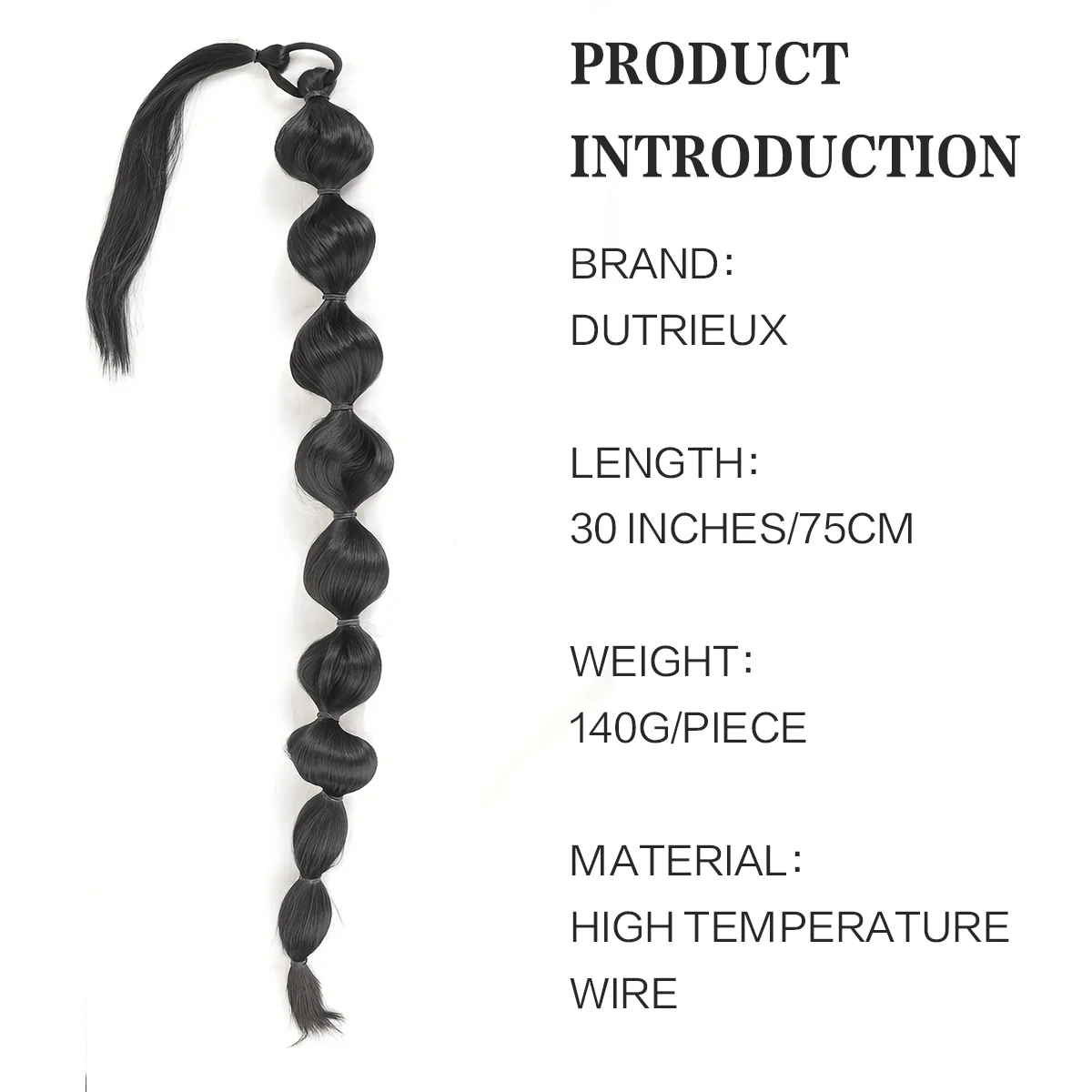 Synthetic African Fluffy Ponytail Hair Extensions-Extended Long Braid with Bubble Ponytail for Voluminous Look Hair