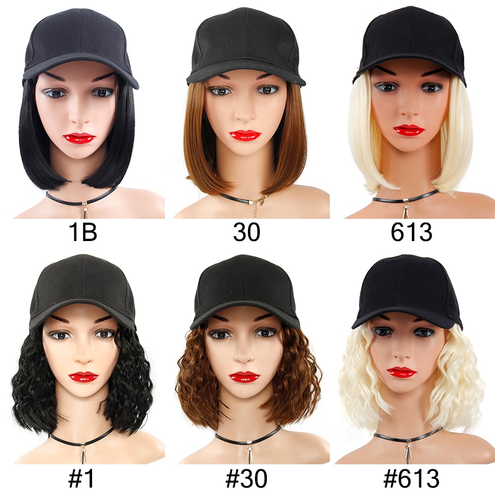 Synthetic Hair Baseball Cap Wig