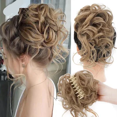 Synthetic Messy Curly Claw Hair Bun Chignon Hair Extensions Scrunchy Fake False Hair With Tail for Women Hairpieces