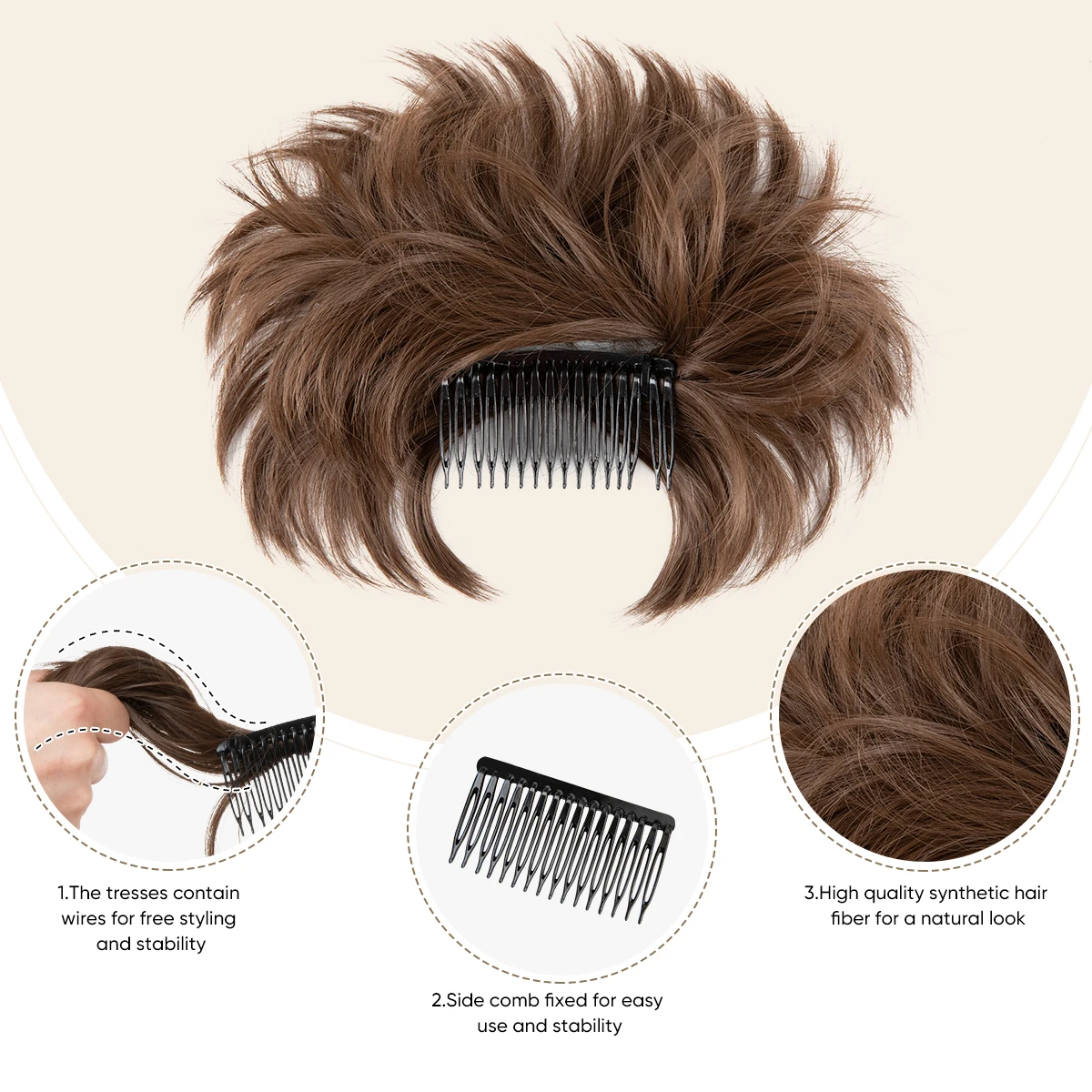 Synthetic Messy Hair Bun Extensions Clip in Hairpieces Curly Hair Chignon Scrunchies Donut Updo Hair Pieces for Women Synthetic Messy Hair Bun Extensions Clip in Hairpieces Curly Hair Chignon Scrunchies Donut Updo Hair Pieces for Women