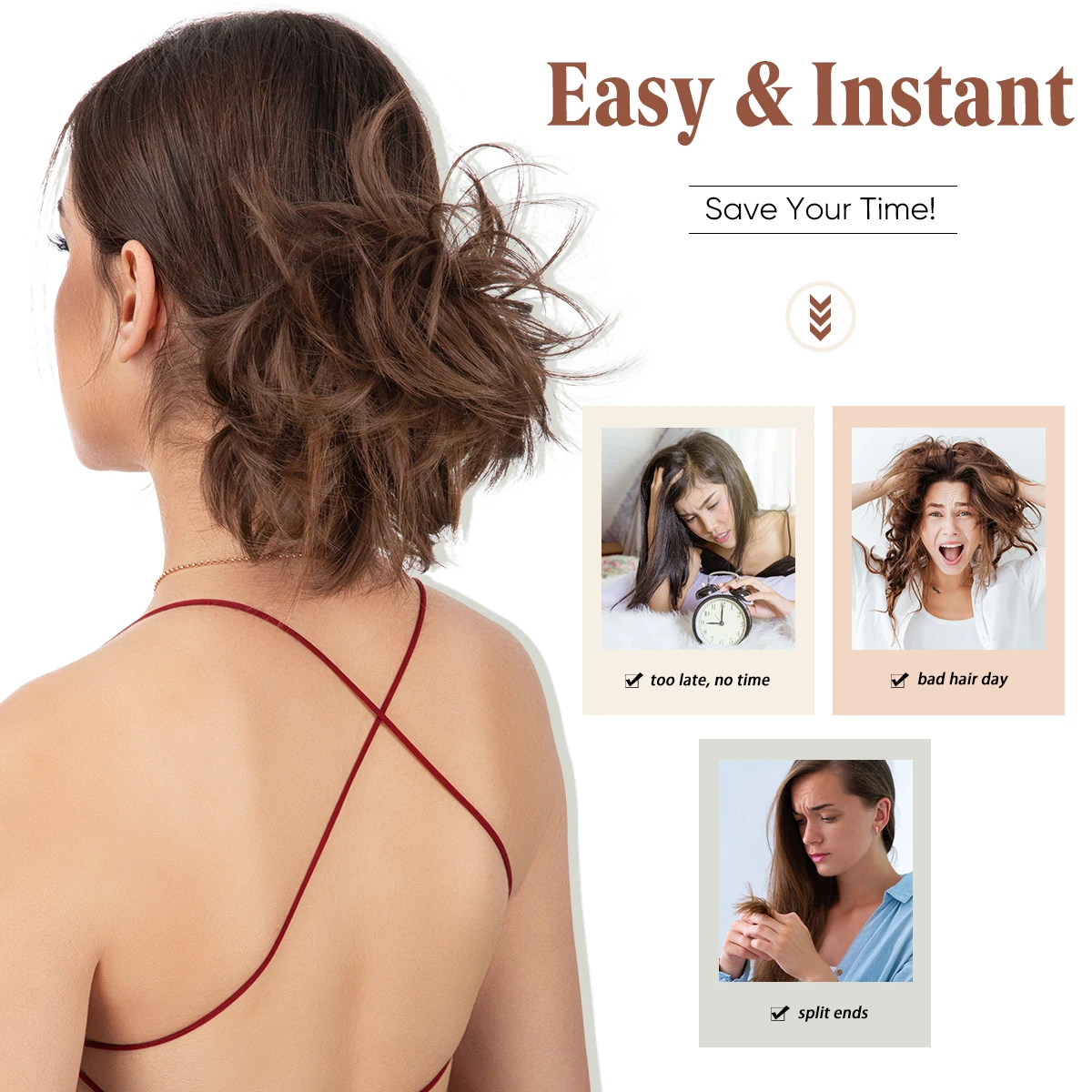 Synthetic Messy Hair Bun Extensions Clip in Hairpieces Curly Hair Chignon Scrunchies Donut Updo Hair Pieces for Women Synthetic Messy Hair Bun Extensions Clip in Hairpieces Curly Hair Chignon Scrunchies Donut Updo Hair Pieces for Women