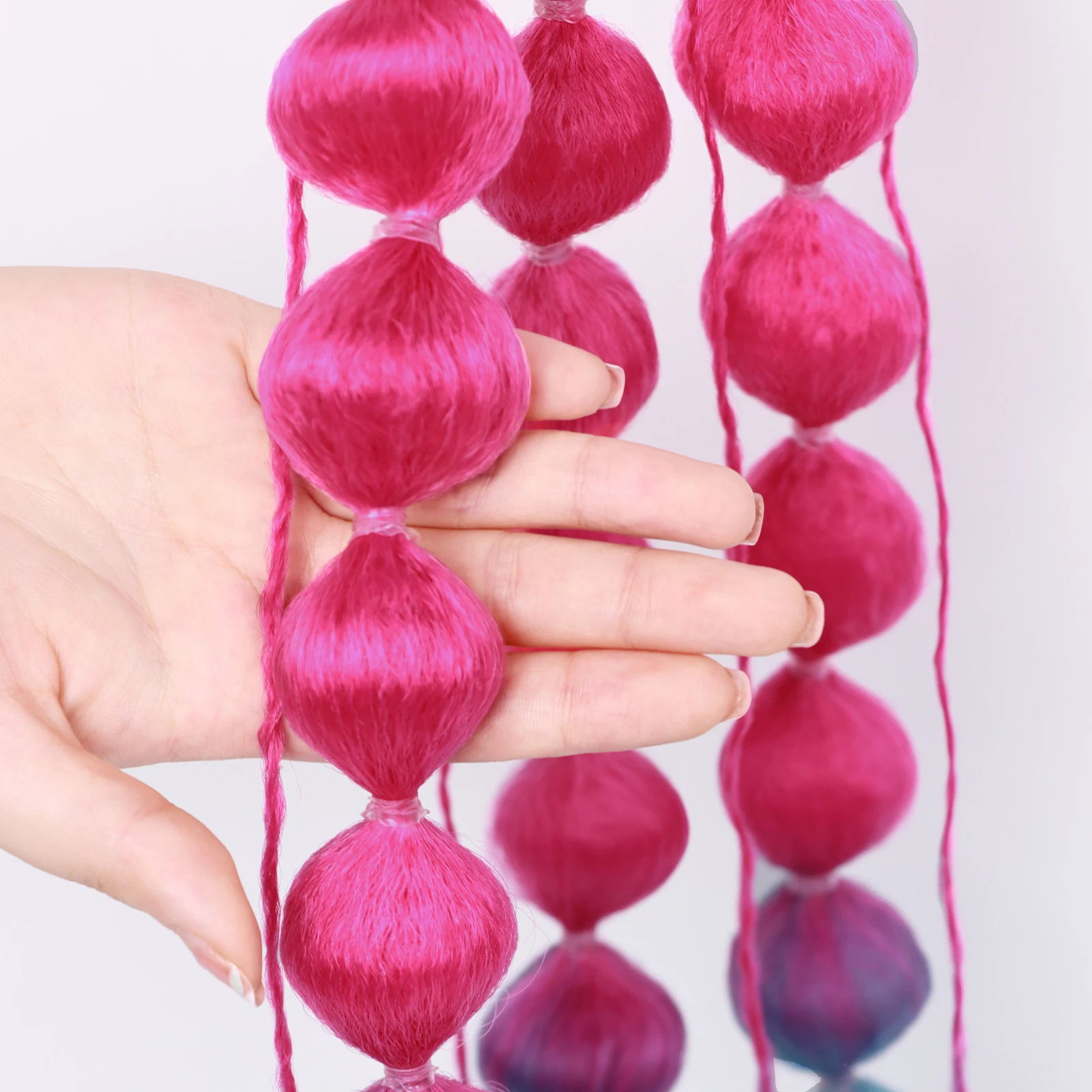 Synthetic Ponytail Extension Corlorful Bubble Braid Long Lantern Braided Ponytail with Hair Tie Straight Hairpieces Synthetic Ponytail Extension Corlorful Bubble Braid Long Lantern Braided Ponytail with Hair Tie Straight Hairpieces
